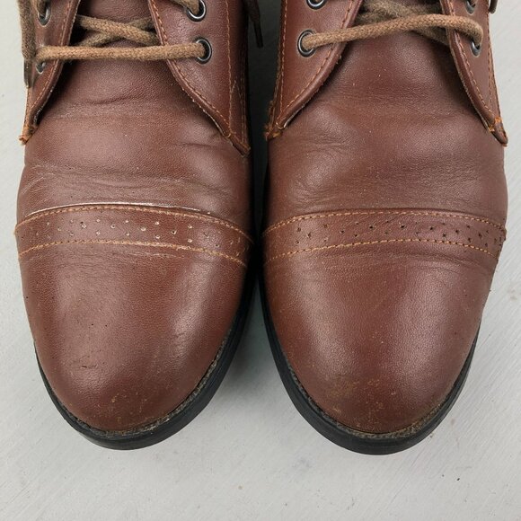 On Course Womens Size 6.5** Brown Leather Equestrian Lace-Up Paddock Ankle Boots - Picture 7 of 16